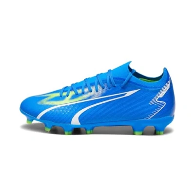 Image of Puma Ultra Match FG/AG Moulded stud football boots, Men&#039;s, Size: 9, blue/puma white/pro green Synthetics/textile