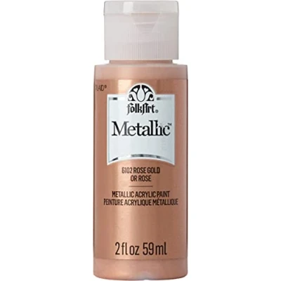 Image of Folk Art Acrylic Metallic Paint, Rose Gold, 59.1 ml (Pack of 1)