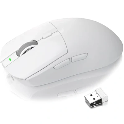 Image of AJ139 G PRO Wireless Gaming Mouse,Ultra Light 59g FPS Mice,Optical Sensor PixArt PAW3395, 26K DPI, Dual Mode 2.4G / Wired Mouse,6 Programmable Buttons, 200 Hrs Battery Life, for Win/Mac White