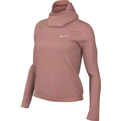 Image of NIKE Pacer Hooded Sweatshirt Red Stardust/Reflective Silv M