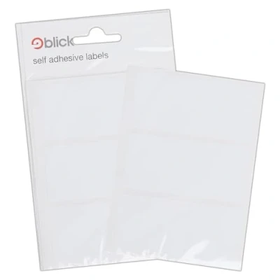 Image of Blick Labels, White, Self Adhesive Stickers, Rectangular, 34mm x 75mm, 21 for Home, Office, Family, School, Letters, Address