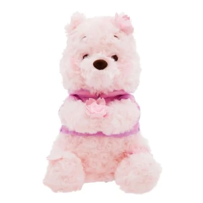 Image of Disney Store Official Winnie the Pooh Plush, 26cm / 9&quot;, Sakura Collection, Pink Teddy Bear Soft Toy with Cherry Blossom Flowers, Suitable from Birth, 0+