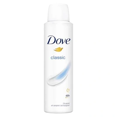 Image of Dove Classic with ¼ moisturising cream Anti perspirant Deodorant Spray for 48 hours of protection 6 x 150 ml