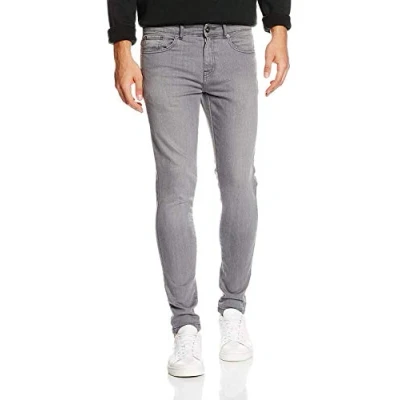 Image of Enzo Men&#039;s Ez326 Skinny Jeans, Grey 326, 36W 32L UK