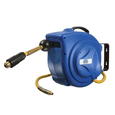 Image of as Schwabe 12612 10 m Retractable Compressed Air Hose Reel and 1 Connection Blue