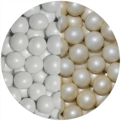 Image of EinsSein 0,7kg sugared Crispy chocolate pearls mix large white cream pearl heart chocolates sweets dragées dragees wedding mini favours guests shapes table hearts party baptism sweet