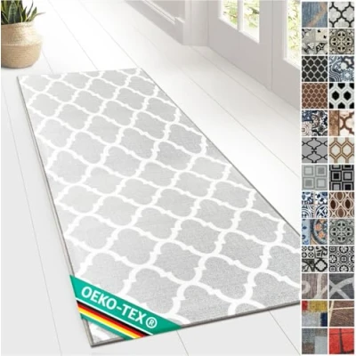 Image of Design Carpet Runner Rug Floor Mat, Non Slip Mat for Kitchen Hallway Living Room Bedroom Vintage Ornament Classic Modern (80 x 200 cm, Navan)