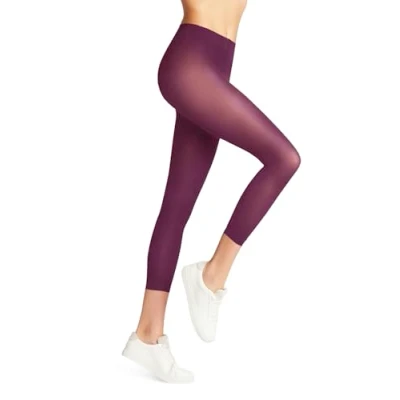 Image of FALKE Women&#039;s Pure Matt 50 DEN Capri W LE Semi Opaque Plain 1 Pair Leggings, Purple (Hibiscus 8807) new eco friendly, S M