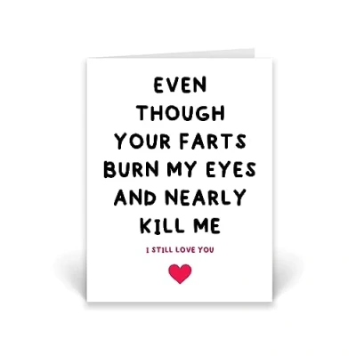 Image of Rib ticklerz Funny Farts Burn Eyes Birthday Greeting Card Anniversary Valentine&#039;s Cards Humour Husband Men Boyfriend Him Girlfriend Wife Joke Banter Gift CD916