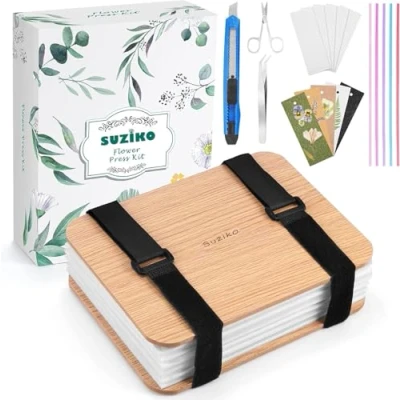 Image of Suziko Flower Press, Professional Press Kit Preservation 6 Layers 6.3 x 8.3 inch Pressing for Adults Kids Great Gift Arts &amp; Crafts Lovers