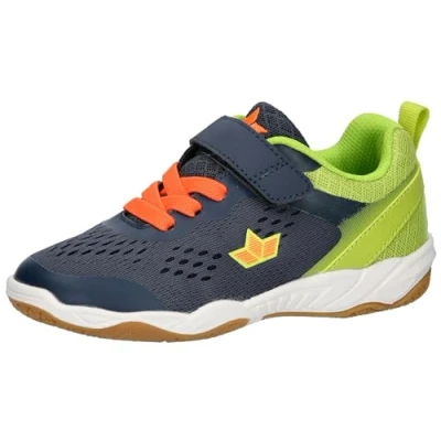 Image of LICO KEY VS Hallenschuh Unisex Trainers for kids, Size: 11.5/12K, Navy/lemon/orange Textile/synthetics