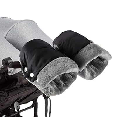 Image of Pram Hand Muff Buggy Mittens Pushchair Warmer Gloves, Universal Waterproof and Windproof Stroller Handmuff for Pram, Buggy, Bike Trailer