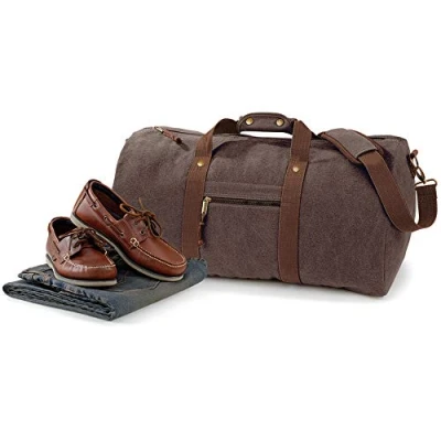 Image of Quadra Vintage Canvas Holdall Duffle Bag 45 Litres (One Size) (Vintage Brown)