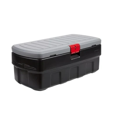 Image of Rubbermaid ActionPacker Lockable Storage Box, 48 Gal, Grey and Black, Outdoor, Industrial, Rugged