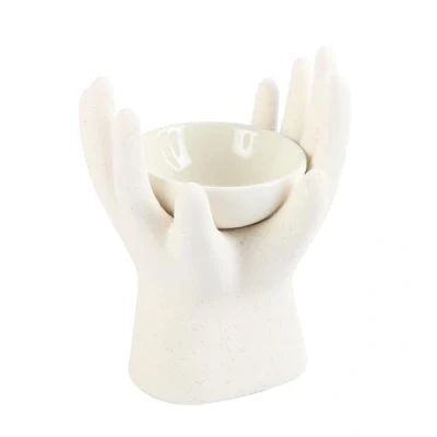 Image of Healing Hands Oil Burner: Unique Design &amp; Chic Aesthetic Functional Home Decor Premium Craftsmanship Ideal for Aromatherapy Enthusiasts