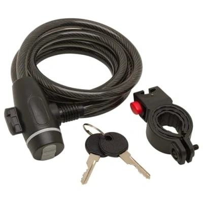 Image of Sterling 1018K Self Coiling Locking Cable &amp; Bike Mounting Kit, Black