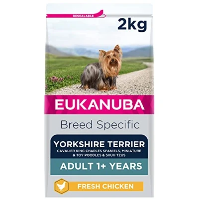 Image of Eukanuba Complete Dry Dog Food for Adult Yorkshire Terrier Breed Types with Fresh Chicken 2 kg