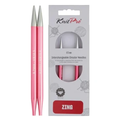 Image of KnitPro Zing, Circular Interchangeable Knitting Pins, Special, 6.50mm, Pink