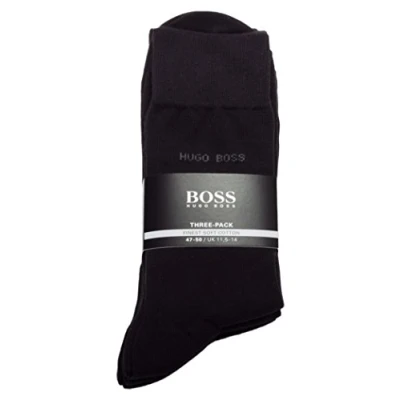 Image of Hugo Boss Men&#039;s Plain RS SP Socks 6 Pairs Black, 12 14UK/47 50EU