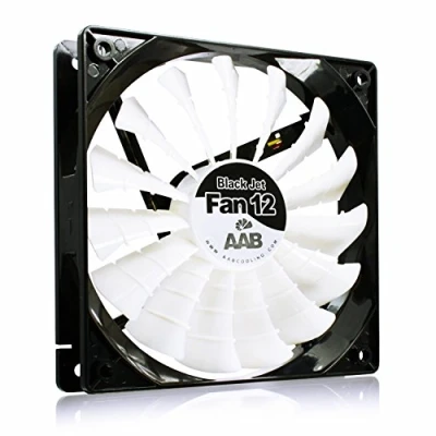 Image of AABCOOLING Black Jet Fan 12 Silent and Efficient 120mm with 4 Anti vibration Pads, High Airflow Fan, PC White Blades, 12V, For CPU Cooler, Case 20.9 dB(A), 100 CFM, 1600 RPM