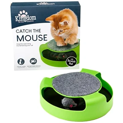 Image of Kingdom Catch the Mouse Cat Toy Green Pack of 1 26cm x 7cm