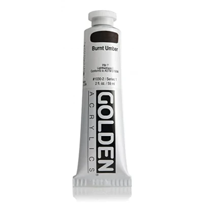 Image of Pro Art Golden Heavy Body Acrylic Paint 2 oz Burnt Umber, 59 ml (Pack of 1)