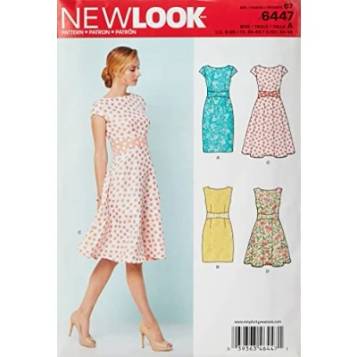Image of New Look Sewing Pattern 6447A Misses&#039; Dresses, Paper, White, 22 x 15 1 cm
