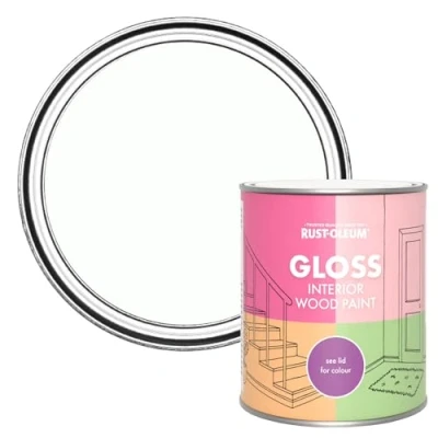 Image of Rust Oleum White Interior Wood Paint in Gloss Finish Chalk 750ml