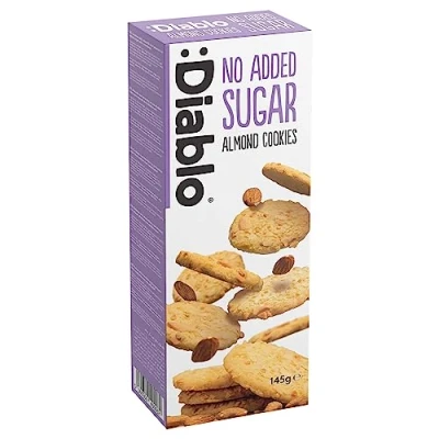 Image of Diablo Almond Cookies No Sugar Added Sweetened with Maltitol Gourmet Treats 145g ((Pack Of 1))