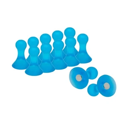 Image of Small Light Blue Skittle Magnets for Fridge, Whiteboard, Noticeboard, Filing Cabinet Pack of 12