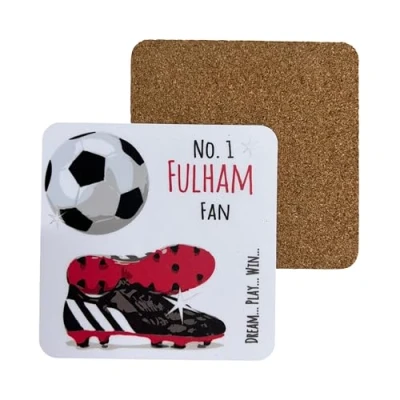 Image of Fulham Cottagers FC Football Club Fan COASTER DRINK MAT by WHITE COTTON CARDS (C FN73)