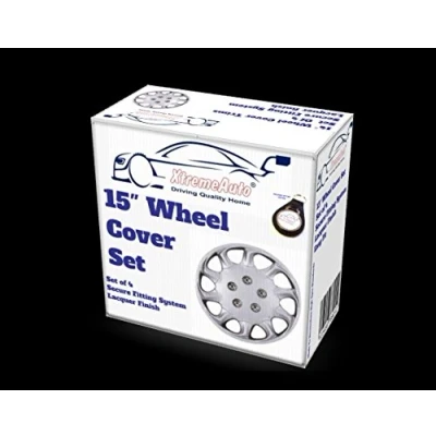 Image of XtremeAuto® 15 inch Wheel Hub Trims Cover Set of 4 Complete with Ties, Valve caps &amp; Sticker