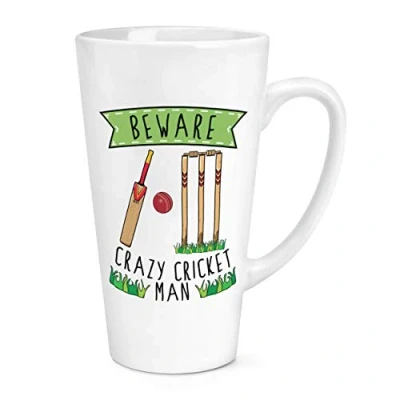 Image of Beware Crazy Cricket Man 17oz Large Latte Mug Cup