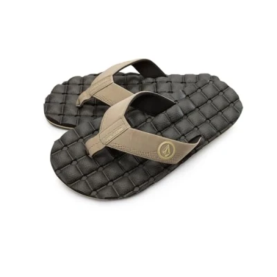 Image of Volcom Men&#039;s Recliner Sandal Flip Flop, New Khaki, 9