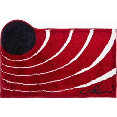 Image of Grund Designer Bath Mat COLANI, Ultra Soft and Absorbent, Anti Slip, 5 Years Warranty, Colani 2, 60x100 cm, Red