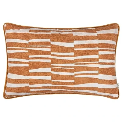 Image of Hoem Piper Abstract Piped Filled Cushion Blue Cotton Size 40 cm x 60