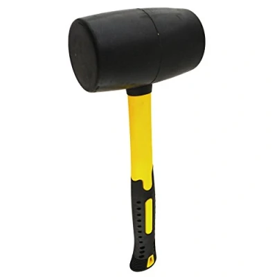 Image of 32oz Black Rubber Mallet 70% Fibreglass Handle Hammer Non Marking TE892