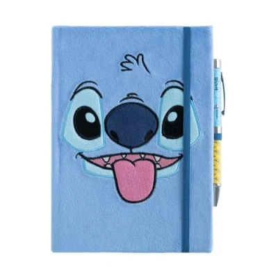 Image of Grupo Erik Disney Stitch A5 Notebook Plush Cover with Projector Pen Dotted Gifts Notebooks Notepads Notepad Sketchbook Journal
