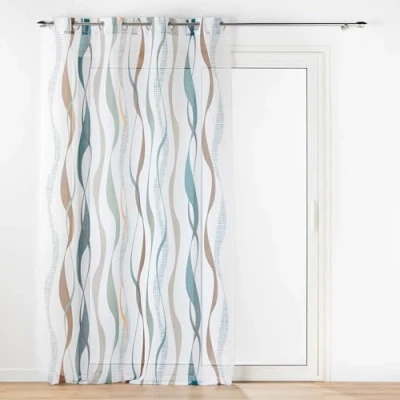 Image of Douceur d&#039;Intérieur Lisana Sheer Eyelet Curtains (140 x 280 cm) Printed Sablé Voile