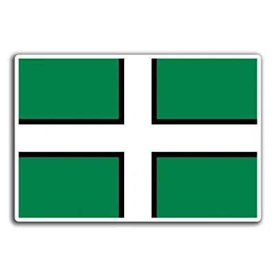 Image of 2 x 10cm Window Cling Devon Flag England Vinyl Stickers UK Britain Travel Static Sticker #32815