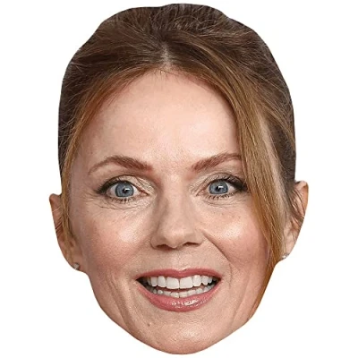Image of Geri Halliwell (Hair Up) Celebrity Mask, Flat Card Face, Fancy Dress Mask