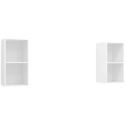 Image of vidaXL Wall mounted TV Cabinets 2 pcs White Engineered Wood