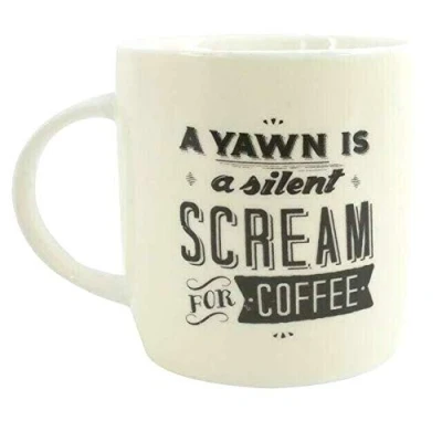 Image of Mug a yawn is silent scream for coffee