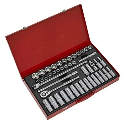 Image of Sealey Ak6941 Socket Set 46Pc 1/2Sq Drive 6Pt Walldrive Metric