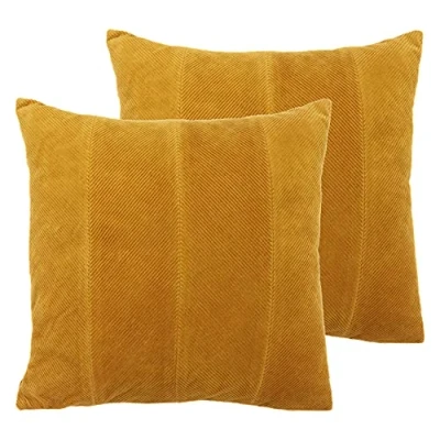 Image of furn. Jagger Cushions (Twin Pack) Yellow Cotton Size 45 cm x
