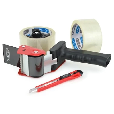 Image of Rapesco 1557 Germ Savvy Antibacterial 960 Packing Tape Dispenser with 2 Clear Tapes