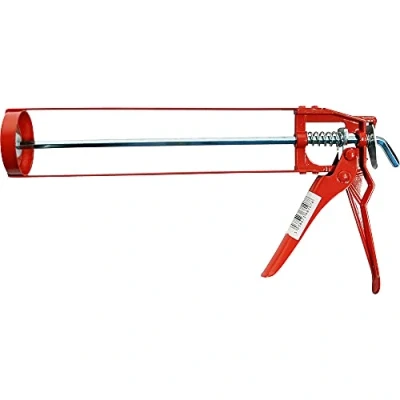 Image of New Silicone Gun Skeleton Caulk CAULKING SEALANT MASTIK Adhesive Cartridge DIY Round Trigger Mechanism Metal Skeletal Frame Strong Long Lasting