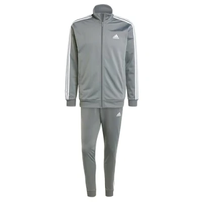 Image of adidas Men&#039;s Basic 3 Stripes Tricot Track Suit, tent green/off white, XXL Plus Long