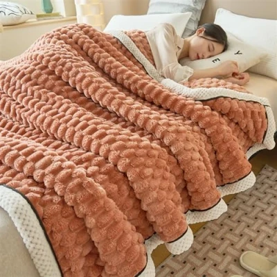 Image of IPUDIS Weighted blanket，weighted blankets adult Large Fleece Blanket Throws for adults Sofas Soft Warm Throw Over Sofa Bed (Color : Orange, Size 120 * 200cm)