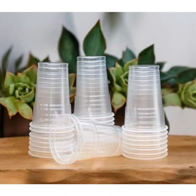 Image of HOT BARGAINS 1000 X Half Pint Glasses Clear Strong Reusable Plastic (Half (10oz), 1000)